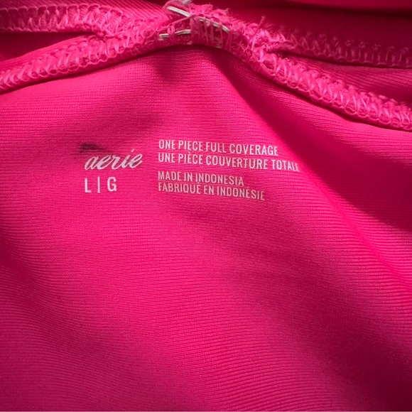 aerie Hot Pink Ruffle One-Piece Swimsuit - Picture 3 of 3